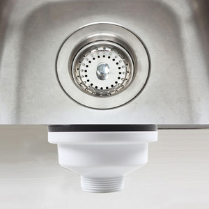 Évier de cuisine de 114 mm, évier européen avec drain, sortie d'évier, raccords de descente, argent, filtre moderne poli - Product Image 5