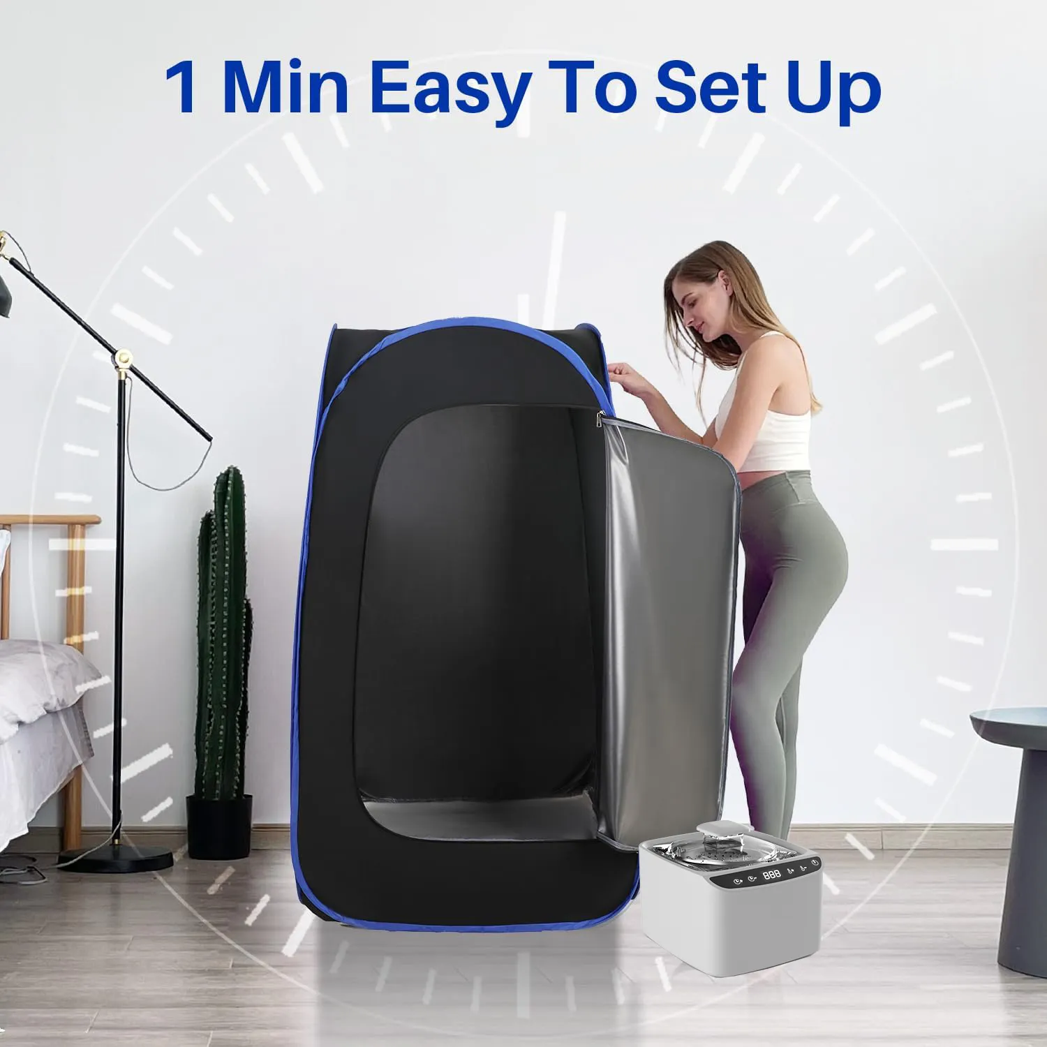 Portable Sauna for Home  Personal Home Steam Sauna  Full Size Portable Sauna Tent with Foldable Chair  Remote Control Included