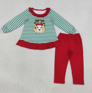 Ventes en gros de pyjamas de Noël assortis pour enfants, avec détails en volants, tissu doux, tenue de famille pour les fêtes - Product Image 2