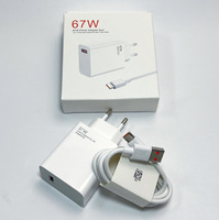 Fabrikpreis 67W EU/US Original Schnellladegerät Netzteil Adapter 67W Mit 6A Schnellladekabel Typ C Set für Xiaomi Redmi