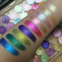 Palette de fards à paupières personnalisée 9 couleurs, pigment chromé, effet scintillant, luxe, duo-chrome, multichrome, fards à paupières pressés