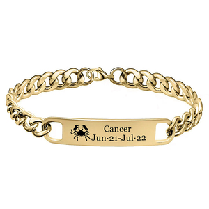 Colgante de acero inoxidable chapado en oro de 18K para hombre, pulsera de plata no empañada, Horóscopo 12, signo del zodiaco, joyería, regalo de cumpleaños - Product Image 6