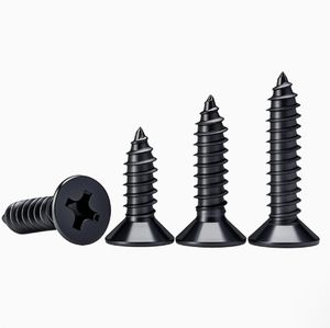 LeGood M3 * 5mm de largo negro Chapado en zinc 304 tornillo autorroscante de acero inoxidable con sistema métrico de cabeza avellanada PH Phillips - Product Image 4