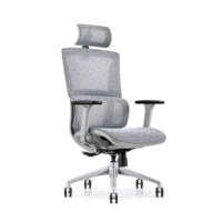 Chaise de bureau ergonomique entièrement réglable en maille à dossier haut avec support lombaire et appui-tête réglable
