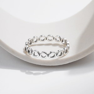 925 стерлингового серебра, Необычные полые круглые кольца, винтажные штабелируемые ювелирные изделия для женщин, подарки на вечеринку - Product Image 5