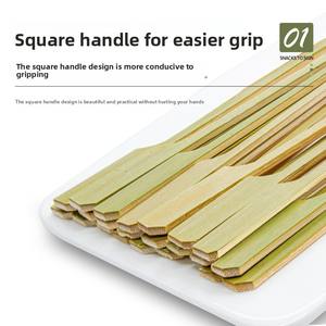 Brochetas de Bambú Biodegradables Desechables, 100 Piezas/Paquete, Venta al por Mayor, Estilo Japonés y Coreano, para Barbacoa, Aperitivos, Recubiertas de Azúcar, Personalizadas - Product Image 1