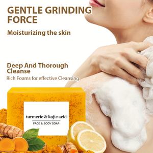 ODM OEM 'adult curcuma sapone per il viso lavaggio con acido kojico minerali al limone ingredienti naturali Anti-Acne cura della pelle uso del corpo - Product Image 4