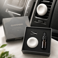 Diffuseur d'huiles essentielles pour voiture, mini, en pierre d'argile parfumée, forme ronde, à brancher, pour pièces automobiles