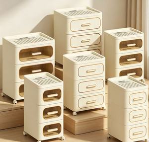 Meuble de rangement multi-niveaux à tiroirs transparents, en <span class=keywords><strong>plastique</strong></span> anti-poussière, pour chambre à coucher, organisateur de vêtements et articles divers - Product Image 3