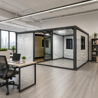 Maison conteneur modulaire préfabriquée extensible en panneaux sandwich d'acier, 2 chambres, moderne, bureau à domicile, logement secondaire spacieux et rapide à construire