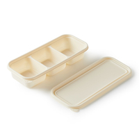 Assiettes de bagasse jetables divisées rectangulaires compostables à 5 compartiments pour plateau à déjeuner scolaire pour aller récipient alimentaire pour la vente en gros