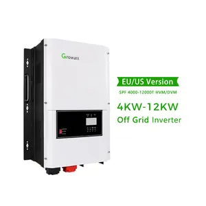 Inverter tenaga surya Growatt, 5KW 8KW 10KW 12kW SPF 4000-12000T DVM Inverter Growatt fase Split Off Grid 48V untuk sistem energi surya