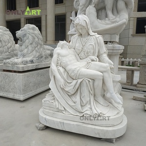 ONLY ART Produit d'usine Stock Statue de Saint Catholique Pierre Marbre Blanc <span class=keywords><strong>Pieta</strong></span> Sculpture - Product Image 2