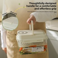 Pot de conservation et récipient à kimchi en plastique blanc de style coréen, breveté, avec poignée, capacité de 3,1 à 4 L, pour une utilisation en cuisine