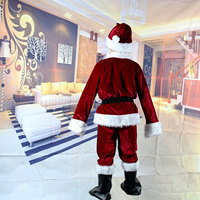 7 pièces de costumes de Père Noël en velours bordeaux de luxe, costumes de Noël pour enfants, costumes de Père Noël pour enfants