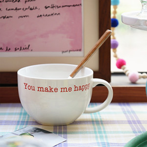 Taza de yogur con letras de cerámica estilo coreano Ins, taza de cereales para desayuno - Product Image 2