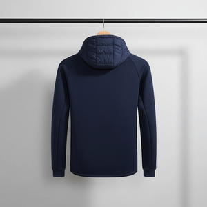 AQTQ <strong>Men</strong> Hybrid Quilted Puffer <strong>Jacket</strong> with Hood <strong>Lightweight</strong> Insulated Warmth Raglan Sleeve Water-Resistant Outdoor Casual Coat - Product Image 2