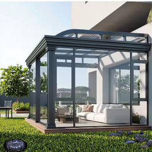 Auvent préfabriqué moderne en aluminium, abri d'auto, verre transparent, toit incliné, véranda, jardin, véranda, kit pour entrepôts et appartements - Product Image 5