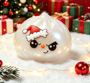 Christmas Santa Claus <b>Glitter</b> Dumpling Squishy Soft Squeeze Fidget Toy Stress Relief Sensory Toy Gift for Kids and Adult - Product Image 4