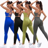Conjunto Deportivo de 2 Piezas con Logotipo Personalizado, Sujetador Deportivo Sin Costuras con Espalda Cruzada, Leggings de Cintura Alta, Ropa Deportiva, Conjunto para Gimnasio, Fitness y Yoga