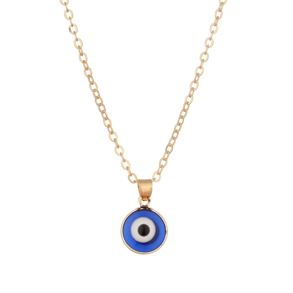 Оптовая продажа, турецкие голубые глаза, Женские Ювелирные изделия, Золотая цепочка, ожерелье от сглаза