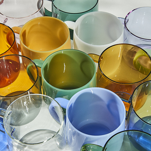 Tazas de Vidrio de Color Personalizadas de Alta Calidad, Vasos de Vidrio Transparente de Borosilicato para Beber Café - Product Image 5