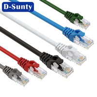 Cable Ethernet Cat6 CCA Dsunty, Cables de Red LAN Cat6 de 0.5m-100m, UTP RJ45 28AWG, Revestimiento de PVC Azul, Cable de Conexión de Alta Velocidad