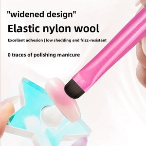 Pinceau à ongles en nylon à manche métallique, poils carrés ondulés, stylo pour gel français, idéal pour la décoration des ongles en salon - Product Image 4