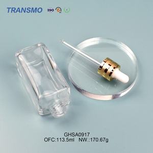 Flacon en verre vide pour lotion, flacon pompe compte-gouttes en verre, logo personnalisé, flacon carré en verre pour lotion 110 ml - Product Image 3