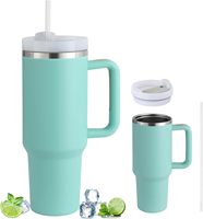 Taza de Cerveza de Acero Inoxidable con Aislamiento al Vacío de Doble Pared y Gran Capacidad para Camping, Vaso de 40 oz con Asa