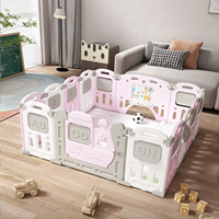 Parc de jeu multifonctionnel OEM pour bébé avec tableau de dessin et panneaux rabattables, centre d'activités sécurisé pour tout-petits, idéal pour les enfants Montessori