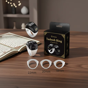 Bague connectée musulmane intelligente pour le zikr, compteur numérique, compteur de tasbih Qibla, rappel de prière, réveil, contrôle via application iOS, bague tasbeeh - Product Image 1