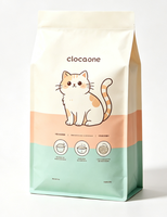 Sac d'emballage pour litière pour chat, format personnalisé, 8 pouces, fond carré, scellé sur le côté, en aluminium, résistant à l'humidité, imprimé en héliogravure, pochette autoportante
