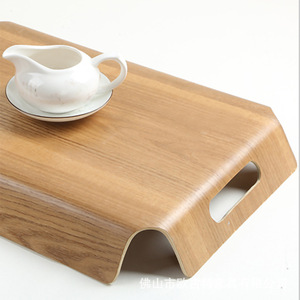 Plateau de service rectangulaire en bois de frêne Augut avec poignées pour le thé, les gâteaux, la pâtisserie et l'utilisation en cuisine - Product Image 2