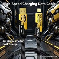 Kabel Data Pengisian Daya Super Cepat Tipe-C ke Tipe-C Empat-dalam-Satu Sudut Kanan untuk Ponsel dan Kamera