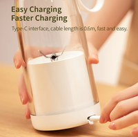 Mélangeur presse-agrumes rechargeable en acier inoxydable portable Mini mélangeur sans fil 350ml jus frais alimentation manuelle comprend un bol mélangeur