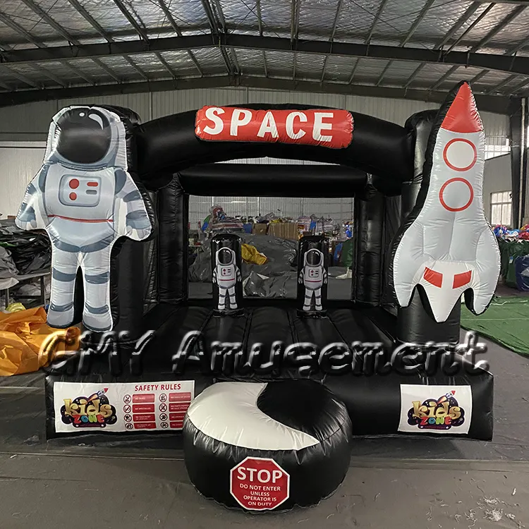 Nieuw Ontwerp Commerciële Pvc Ruimte Opblaasbare Bounce Huis Voor Partij Astronaut Raket Opblaasbare Uitsmijter Voor Feest