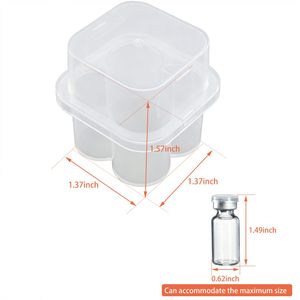 Boîte de rangement pour flacons de 3 ml, en plastique PP recyclable, transparente, antichoc, organiseur de cosmétiques avec gaufrage - Product Image 3