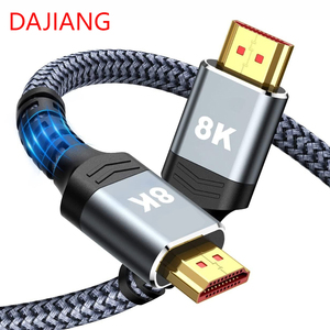 Dajiang OEM Tùy Chỉnh Tốc Độ Cao Mạ Vàng 8K 60Hz Cáp HD-MI <span class=keywords><strong>2</strong></span>.1 48Gbps <span class=keywords><strong>HDMI</strong></span> Bện Cáp Cho Máy Tính Phụ Kiện - Product Image 1