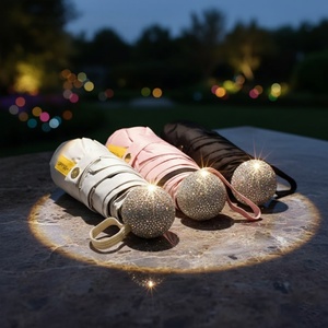 Luxury 5 Fold Manual <b>Umbrella</b> Easy Portable Capsule Umbrllas Sun Block protection with Rhinestone Handle - Product Image 3