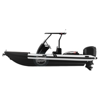 Barco de pesca de aluminio de 22 pies, botes inflables en Pvc 680, botes de costilla