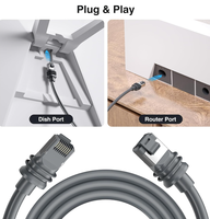 Câble Ethernet haute vitesse Starlink Gen3 de 50 mètres 24AWG, adaptateur d'alimentation USB-C DC 60W PD, étanche pour extérieur, noyau en cuivre pur, noir