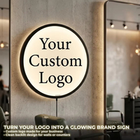 Enseigne lumineuse circulaire personnalisée pour magasin de détail, enseigne électrique pour centre commercial, boîte à lumière LED double face en acrylique pour publicité extérieure
