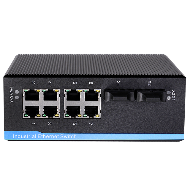 8 10/100/1000M RJ45 Ports and 2 Fiber Ports 48V Managed Industrial PoE Ethernet Switch