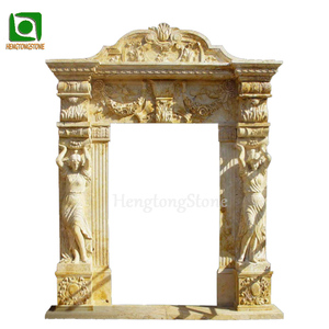 Villa Main Gate Building decorativo Beige arenaria figura greca statua intagliata porta Surround - Product Image 2