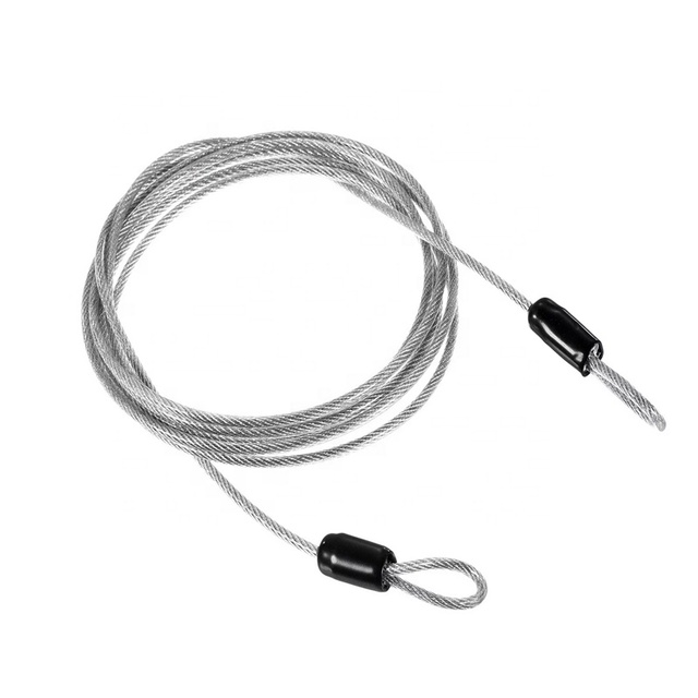 Professional OEM Coated Security Steel Cable Lock Wire Rope Double Loop Transparent for Safety U-Locks Padlocks&disc Locks