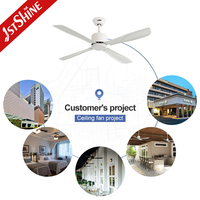 Ventilateur de plafond industriel 1stshine 49 pouces à haut débit d'air, sans lumière, avec télécommande et 4 pales en fer