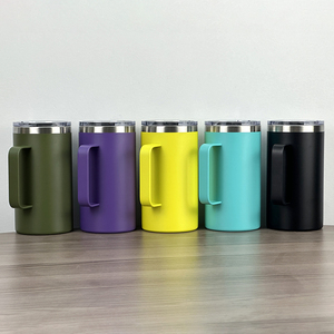 Premium 24oz Double Wall Vacuum Insulated Travel Mug 304 Stainless Steel Coffee <b>Cup</b> with Handle Custom Logo Laser Engraving for - Product Image 2