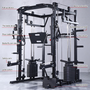 Smith <b>Machine</b> <b>Cable</b> <b>Crossover</b> Multifunctional Training Equipment Commercial Metal Foldable Gym Squat Rack Press Power Rack - Product Image 3