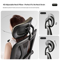 Chaise de bureau ergonomique en maille avec appui-tête réglable, support lombaire, repose-pieds rétractable, dossier haut, pivotante, pour ordinateur